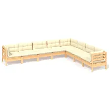 vidaXL Garten-Lounge-Set 8-tlg. creme Kiefer