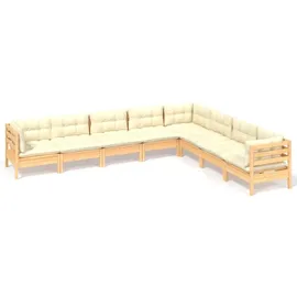 vidaXL Garten-Lounge-Set 8-tlg. creme Kiefer