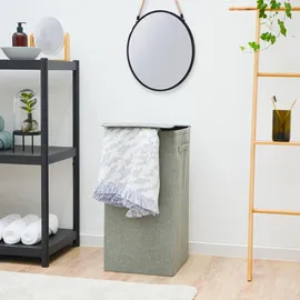 Dune Design 50L XXL Wäschekorb mit Deckel Grau - 30x30x60 Wäschesammler - Wäschebox Faltbar