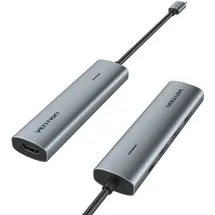 Vention TGGHB, 5-in-1 HDMI USB3.0 PD 100W Aluminium Grau