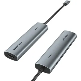Vention TGGHB, 5-in-1 HDMI USB3.0 PD 100W Aluminium Grau