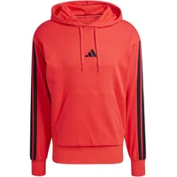 Adidas Essentials 3-Streifen French Terry Kapuzenpullover Pure Ruby /