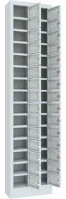 Pavoy Kleinfachschrank, 1950x460x200 mm, RAL 30 Fächer, RAL 7035