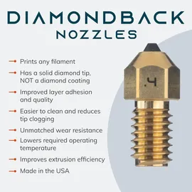 us synthetic DiamondBack Creality Spider Compatible Nozzle, ⌀ 0.4mm
