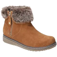 Hush Puppies - Damen Stiefeletten "Penny", Reißverschluss, Wildleder FS6556 (36 EU) (Bräunen) - 36