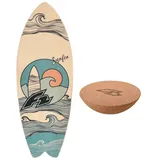 F2 Balanceboard F2 Balance Board Korkrolle Halbkugel Balanceboard Holz Kinder Surfer(76cm) + Halbkugel