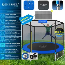 Kesser Trampolin Outdoor Ø 244/305/366/427 cm inkl. Sicherheitsnetz und Leiter Blau