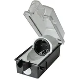 Inter Bär InterBär 9015-001.01 Aufputz-Steckdose abschließbar IP44 Schwarz, Transparent