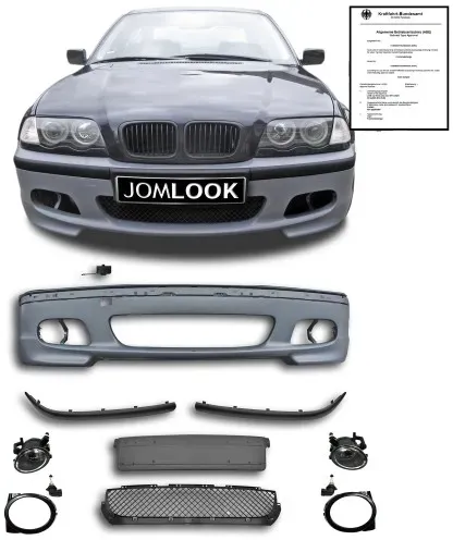 StoÃstange mit ABE inkl Nebelscheinwerfer passend für BMW E46 Limo Touring nicht passend bei M3 Modellen oder  M Paketen ab Werk passend für E46 Limo Touring nicht passend bei M3 Modellen