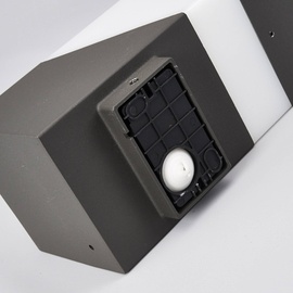LUCANDE Außenwandleuchte Kiran Sensor, grau, Alu, 24,3 cm
