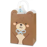Partydeco Teddybär-geschenktüte 8x29x10,5cm Mix