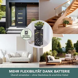 Easy Maxx LED Dekosäule 87 cm Beton-Optik Pflanzschale grau