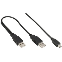 InLine USB Mini-Y-Kabel, 2x Stecker A an Mini-B Stecker