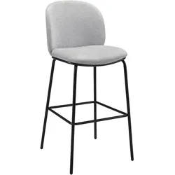 Barhocker Malea Hellgrau Chenille Gepolstert