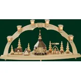 Erzgebirgische Volkskunst Richard Glässer GmbH Schwibbogen Seiffener Kirche mit Pyramide HxB 40 x 80 cm