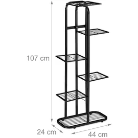 Relaxdays Blumentreppe 107 x 44 x 24 cm Schwarz