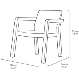 KETER Balkongarnitur Emily Graphitgrau