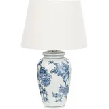 Beliani Tischlampe, Weiß, Blau, Keramik, E27, 32x54x32 cm, Lampen - Leuchten, Innenbeleuchtung, Tischlampen, Tischlampen