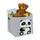 Relaxdays Aufbewahrungskorb Panda-Motiv 33 x 34 x 32 cm grau