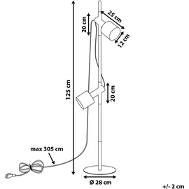 Beliani Owens 125 cm Schwarz