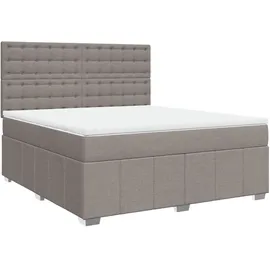 vidaXL Boxspringbett mit Matratze Taupe 180x200 cm Stoff