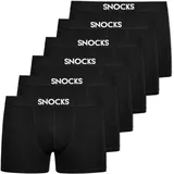 SNOCKS Boxershorts schwarz M 6er Pack