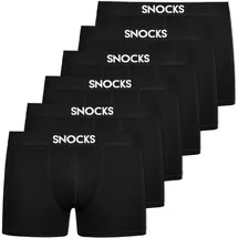 SNOCKS Boxershorts schwarz M 6er Pack
