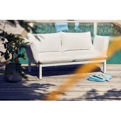 Garten Sofa Domino 2-Sitzer, Weiß/Weiß