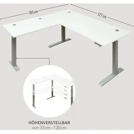 Stella Trading Eckschreibtisch SANTORIN Weiß