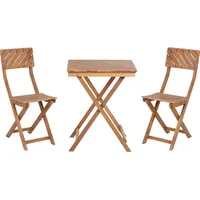 Beliani Balkon Set Dunkelbraun aus Eukalyptusholz mit 2 Stühlen 1 Tisch Outdoor Terrassenmöbel Gartenmöbel Balkonmöbel - Dunkelbraun
