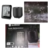 AURIOL Funk Wetterstation mit Regenmesser spritzwassergeschützt inkl.Batterien