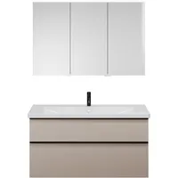 Burgbad Eqio Badmöbel-Set SFAN123R Lichtgrau Matt/Alpinweiss / Lichtgrau Matt