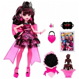 Mattel Monster High Monster Ball Draculaura im Partykleid mit thematischem Zubehör inklusive Schokoladenbrunnen