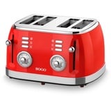 Sogo Human Technology 4-Scheiben-Toaster Kontrollleuchte, Toastfunktion Rot