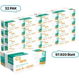 Falthandtücher 23x31cm, 2-lg, 32 Pak, 97.920 Blatt gesamt, 3.060 Blatt/ Pak, Recyclingpapier, C-Falz, CIL- les Tissue, Series G