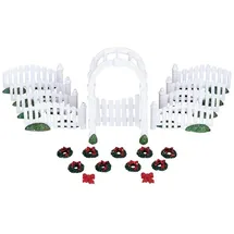 Lemax - Plastic Arbor & Picket Fences with Decorations 04233 Zaun Weihnachtsdorf