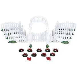 Lemax - Plastic Arbor & Picket Fences with Decorations 04233 Zaun Weihnachtsdorf
