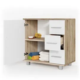 Vicco Waschbeckenunterschrank Ilias 60 x 60,8 x 33 cm Weiß