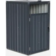 sweeek Einfache Mülltonnenabdeckung, grau aus verzinktem Stahl, B 73 x T 82 x H 124 cm - Escaut