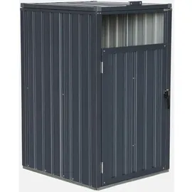 sweeek Einfache Mülltonnenabdeckung, grau aus verzinktem Stahl, B 73 x T 82 x H 124 cm - Escaut