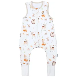 TupTam Sommerschlafsack Baby mit Beinen Leichter Schlafsack Baby Sommer 0.5 TOG, OEKO-TEX, Farbe: Waldtiere/Igel/Rehe, Größe: 104-110 - 104-110