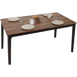 Esszimmertisch MCW-M55, Tisch Esstisch, Massiv-Holz HDF Laminat Melamin 135x80cm, Sheesham Holz-Optik, dunkle Beine