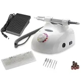 Profi Fußpflegegerät Maniküre Pediküre Set Fräser Gerät 0 bis 25.000 Umdrehungen mit verschiedenen Zubehör zur Auswahl wie Diamantschleifer, Hornhautentferner und Filzpolierer (Grundgerät)