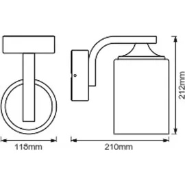 osram homelighting Außenwandleuchte E27 schwarz 21,2 cm IP43