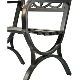 Relaxdays Gartenstuhl 60 x 56 x 85,5 cm gold/schwarz/bronze mit Armlehnen