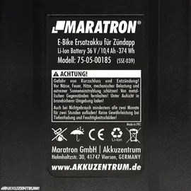 Maratron Akku E-Bike Gepäckträger 36V 10,4Ah