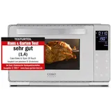 CASO Design CASO Bake & Style 26 Touch - Design Backofen, Testurteil: Sehr Gut,9 Automatikprogramme, Temperaturbereich von 30 - 230 °C, Timer, inkl. Drehspieß und Pizzastein, Backen, Braten, Aufbacken, Grillen