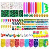 PUWOWYE Kindergeburtstag Mitgebsel Set, 100 PCS Pinata Kindergeburtstag Gastgeschenke Dino Einhorn Schatztruhe, Mitbringsel Kindergeburtstag Für Mädchen Jungen Für Schülerbelohnung, Party Give Aways