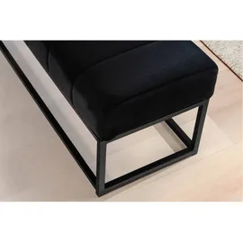 Wohnling Sitzbank Samt Schwarz 108 x 40 x 40 cm