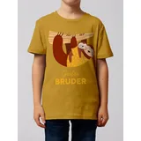 wat? APPAREL T-Shirt Faultier Großer Bruder in Ocker | Gr.: 110/116